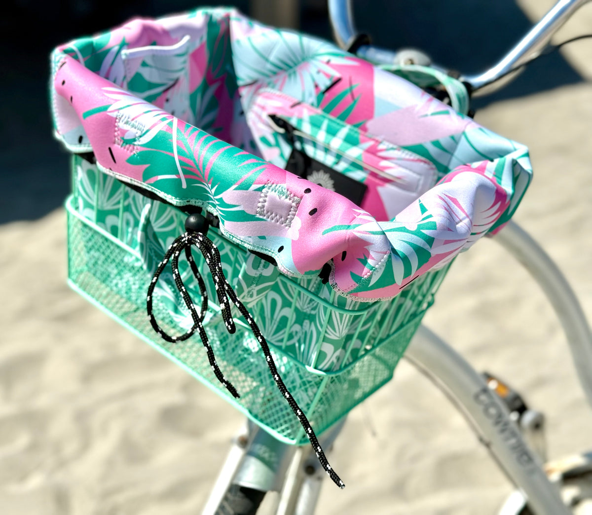 Bike Basket Liner Beach Bag Travel Tote- All in ONE Bag Neoprene Water Resistant