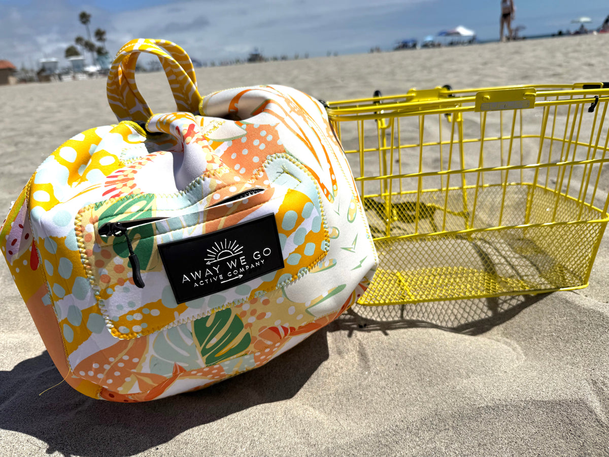 Bike Basket Liner Beach bag and Tote -All three in one bag