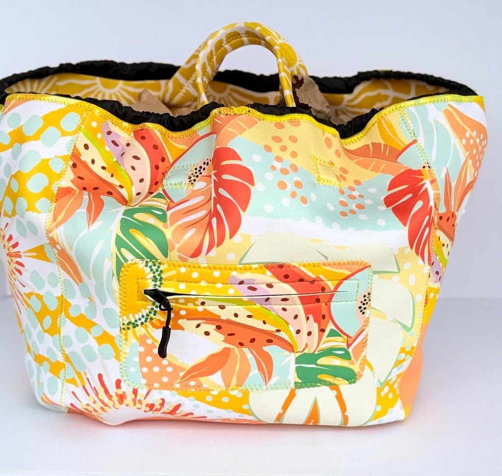 Bike Basket Liner Beach bag and Tote -All three in one bag