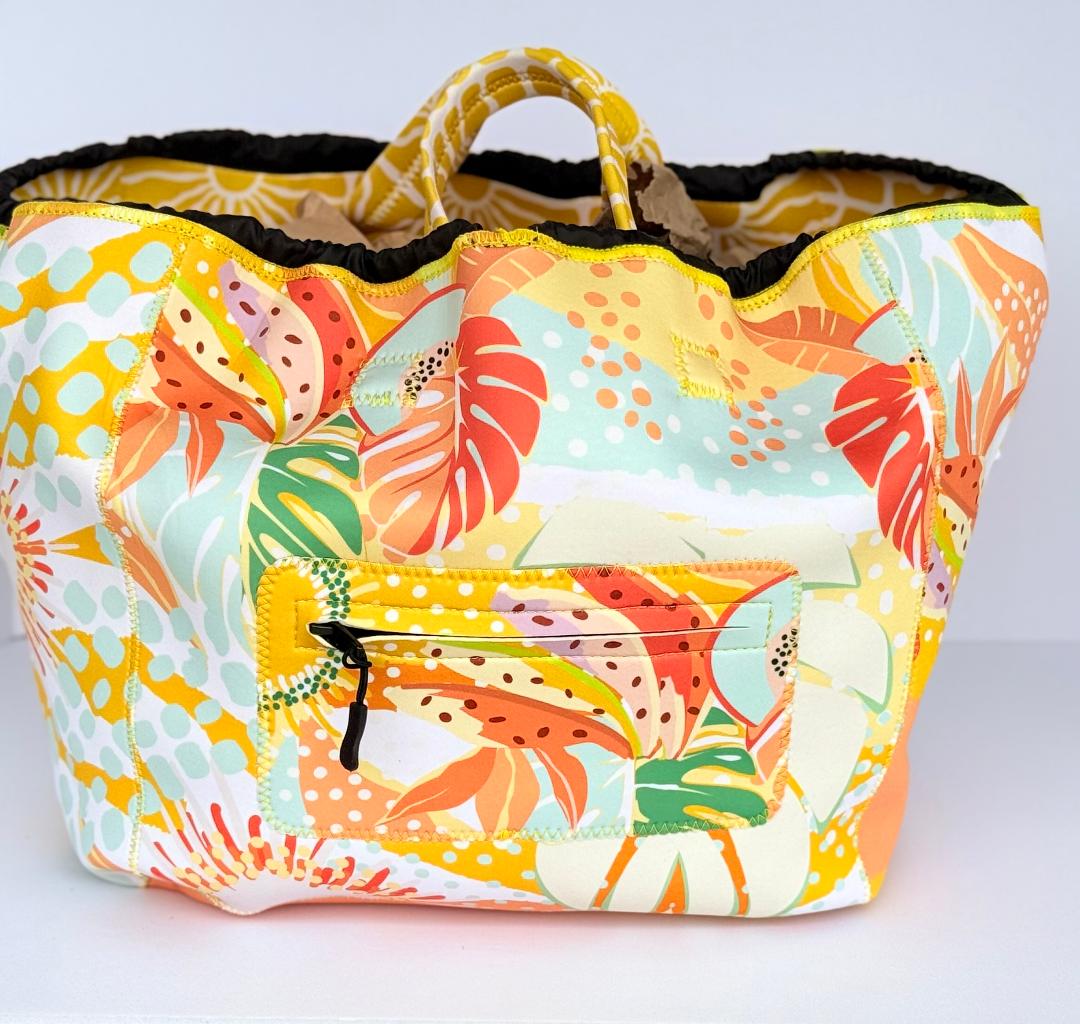Bike Basket Liner Beach bag and Tote -All three in one bag