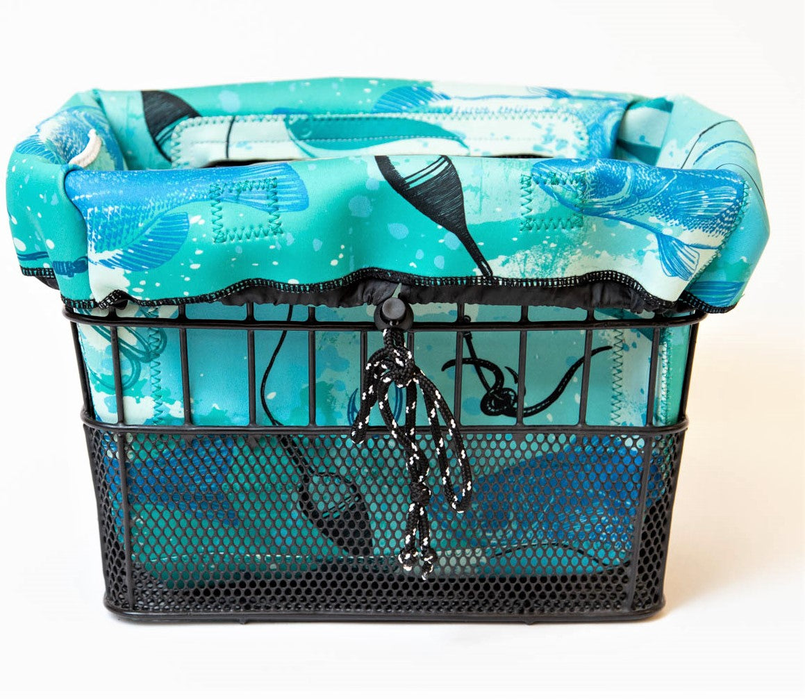 Bike Basket Liner Beach Bag Travel Tote -All in ONE BAG Neoprene Water Resistant