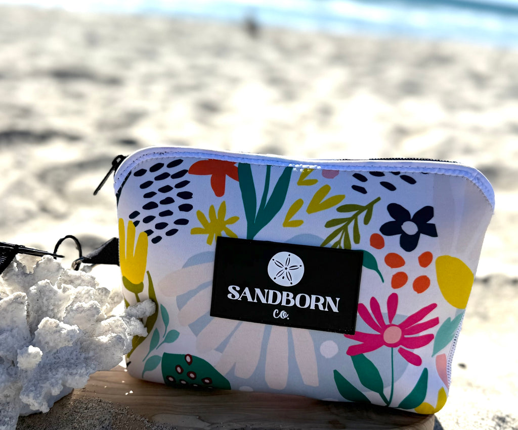 Petal & Bloom Neoprene Bikini Bag Water Resistant Beach Pouch