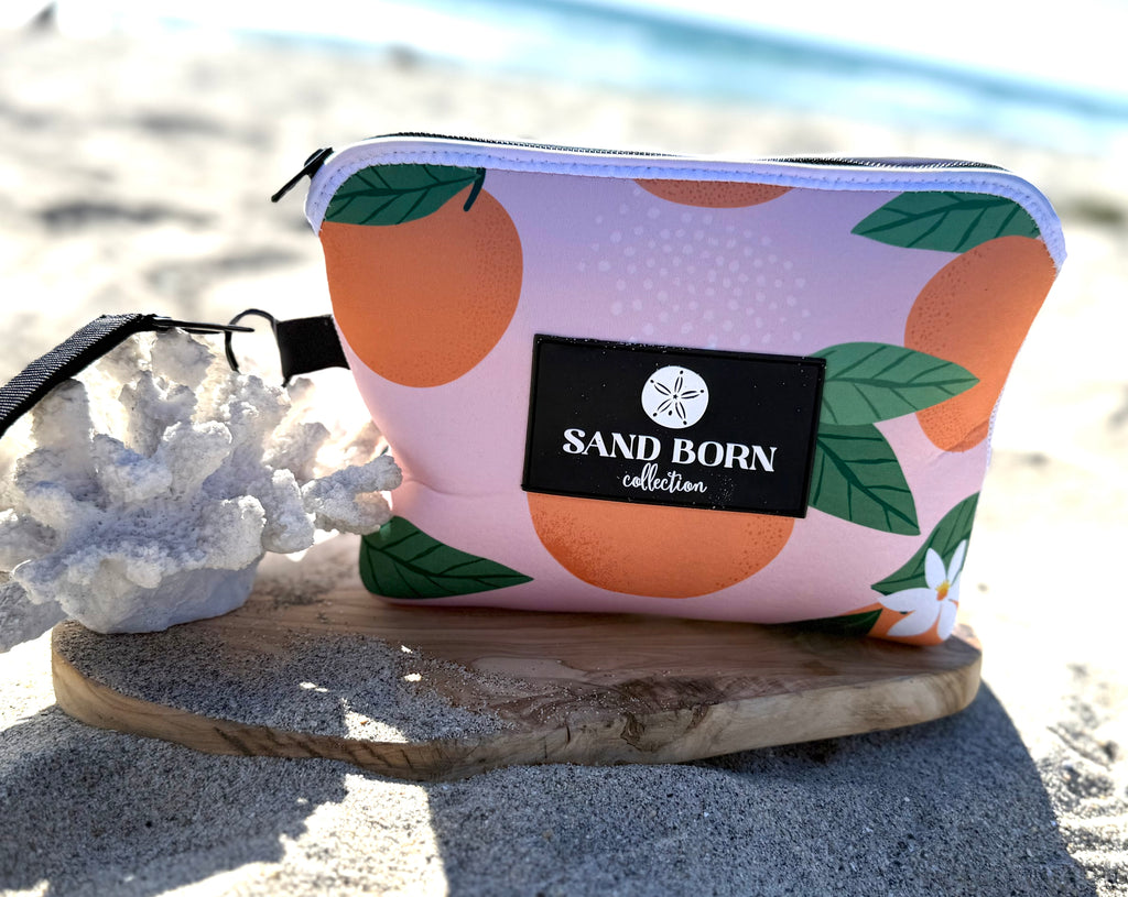 Oranges Neoprene Water Resistant Beach Bag and Travel Pouch