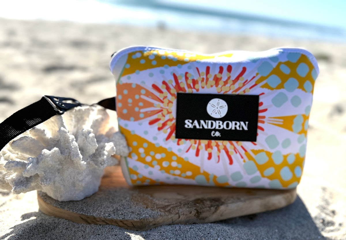 One Fine Day -Neoprene Bikini Bag  Water Resistant Beach Pouch