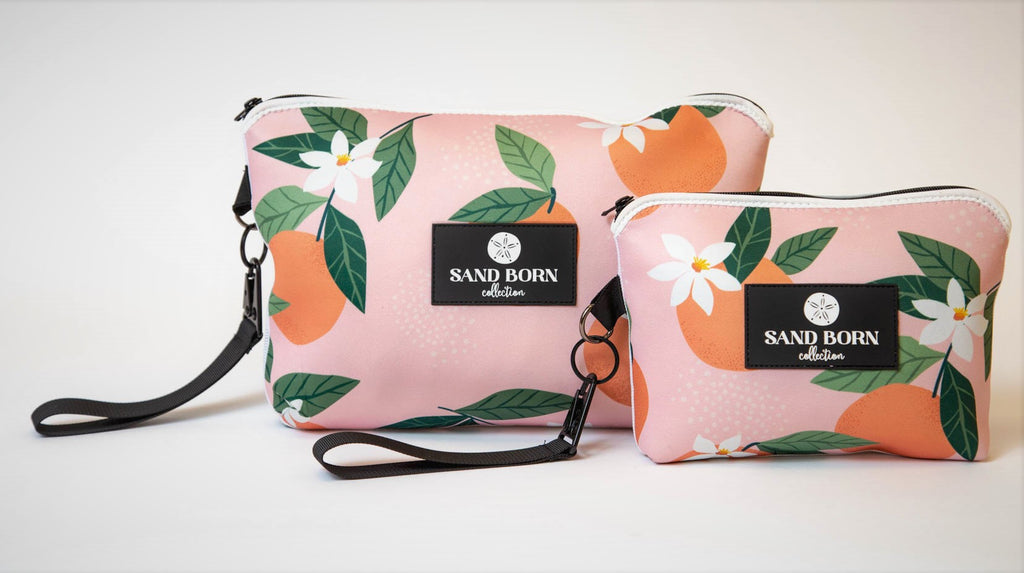 Oranges Neoprene Water Resistant Beach Bag and Travel Pouch