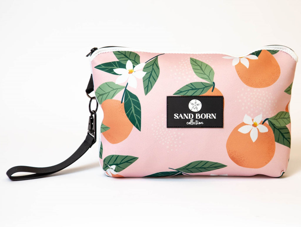 Oranges Neoprene Water Resistant Beach Bag and Travel Pouch
