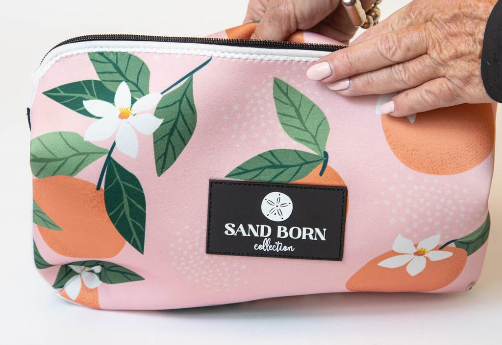 Oranges Neoprene Water Resistant Beach Bag and Travel Pouch