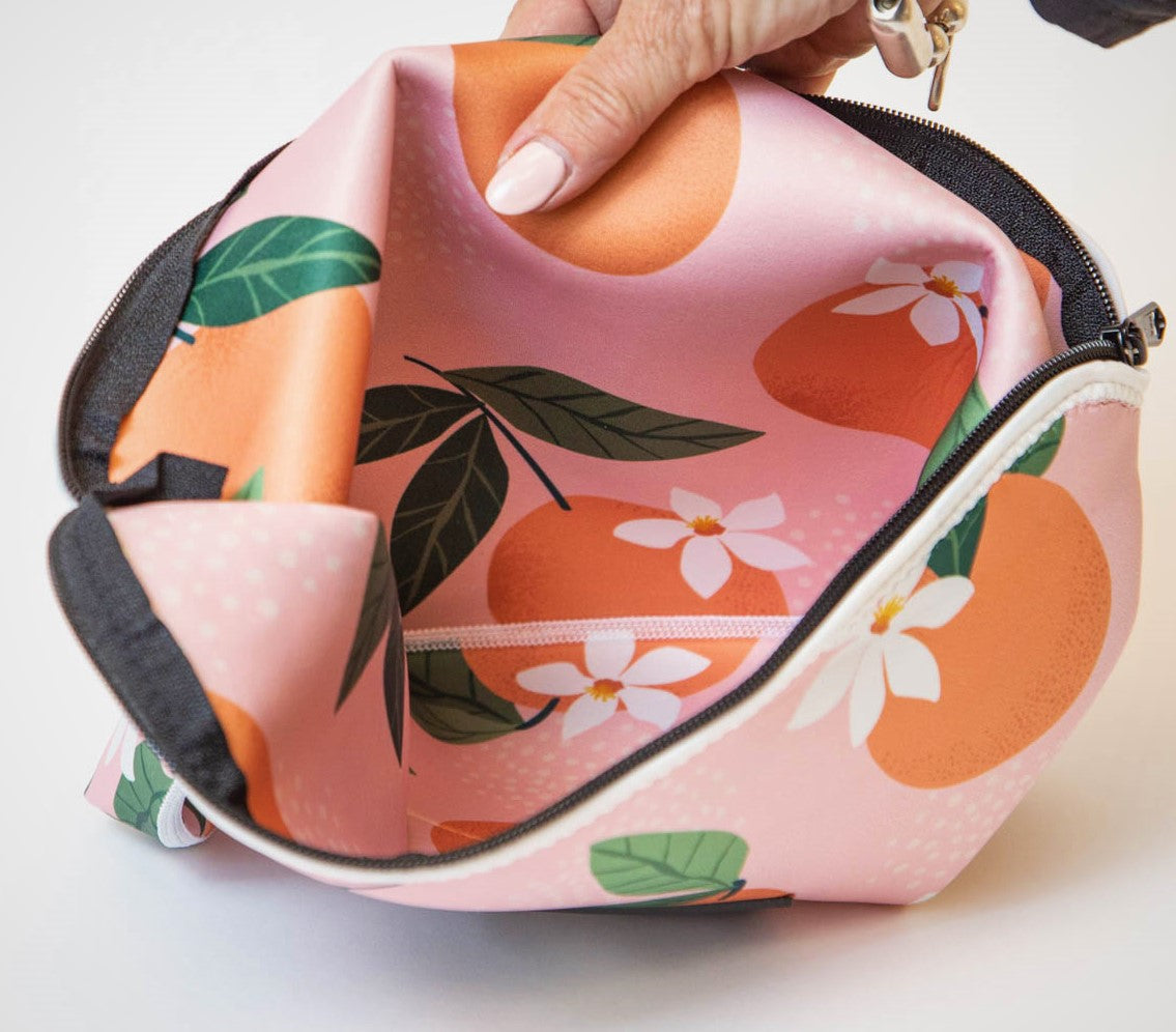 Oranges Neoprene Water Resistant Beach Bag and Travel Pouch