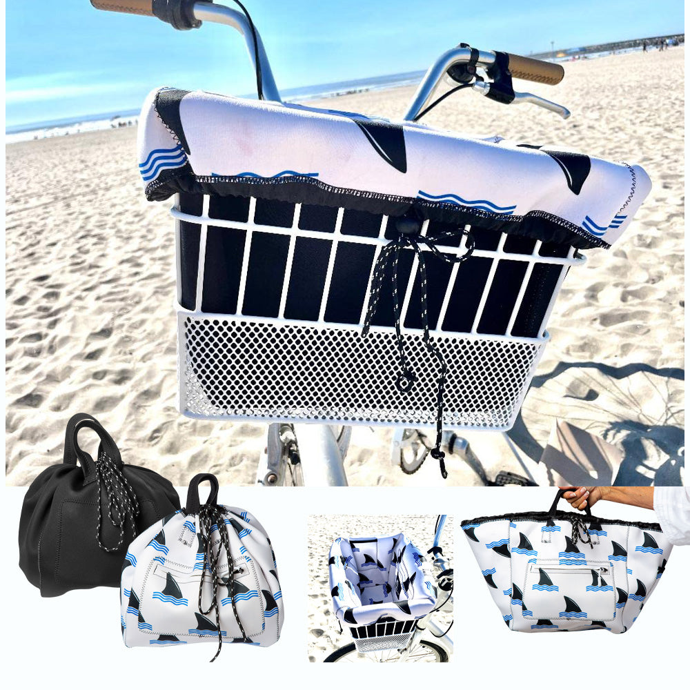 Bike Basket Liner Beach Bag Travel Tote -All in ONE bag Neoprene Water Resistant