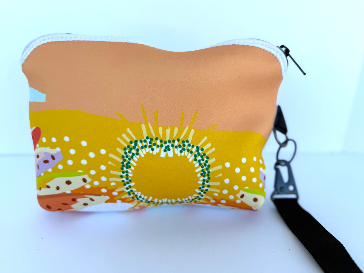 One Fine Day -Neoprene Bikini Bag  Water Resistant Beach Pouch