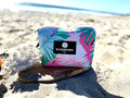 Pink Palm- Neoprene Water Resistant Zipper Pouch