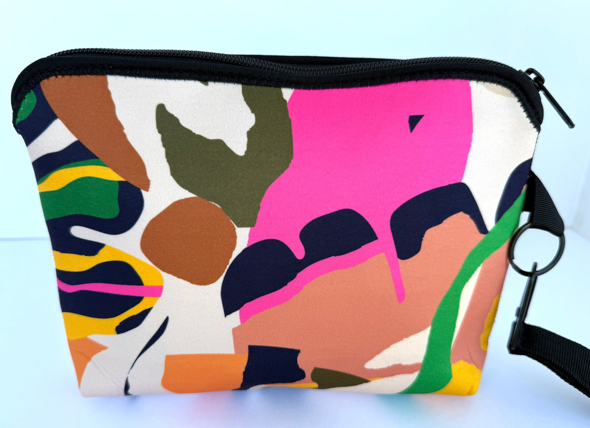 SeaFlower Neoprene Water Resistant Zipper Pouch